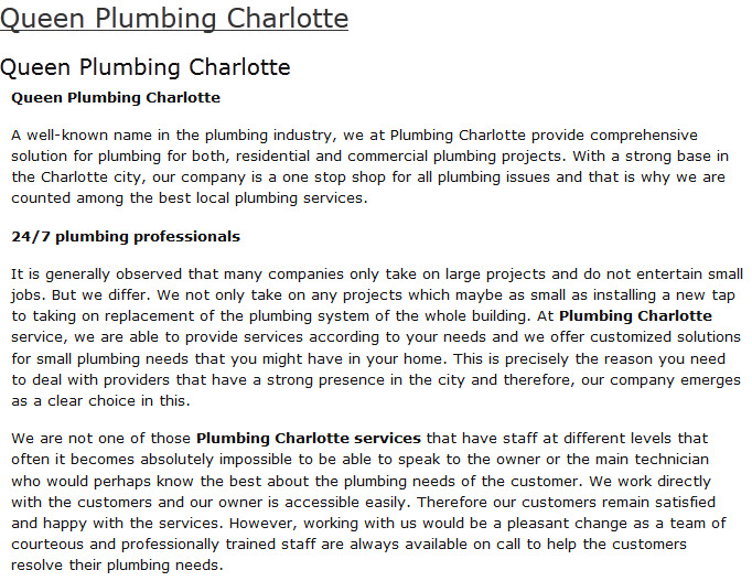 Queen Charlotte Plumbing