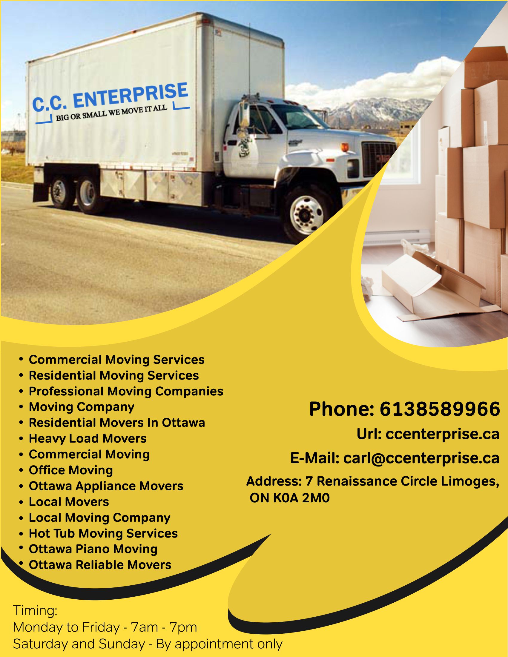 C.C. Enterprise | Local Moving Company Ottawa