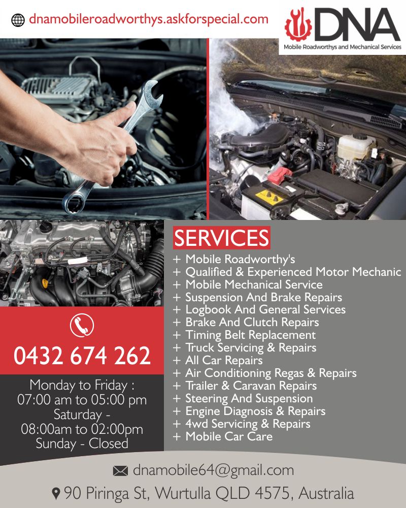 DNA Mobile Roadworthys and Mechanical Services Sunshine Coast