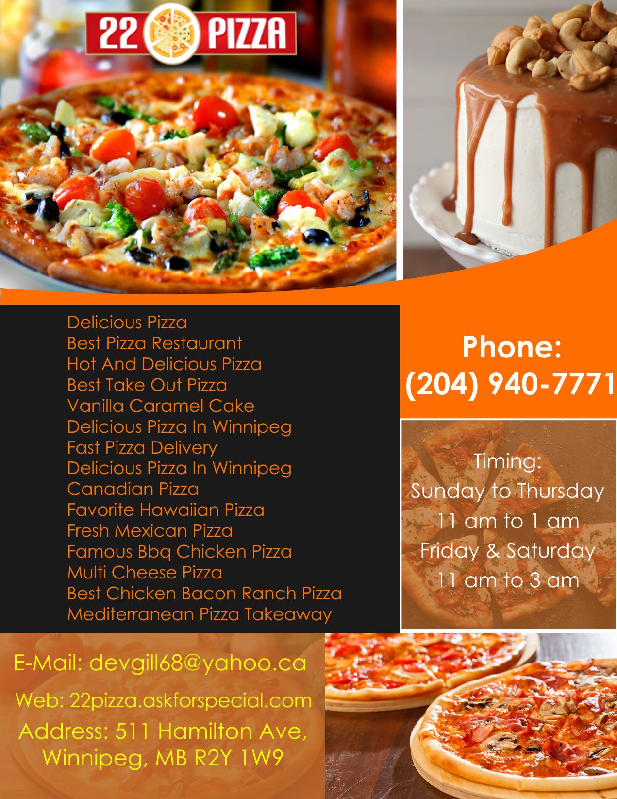 22 pizza | Best chicken bacon ranch pizza Winnipeg