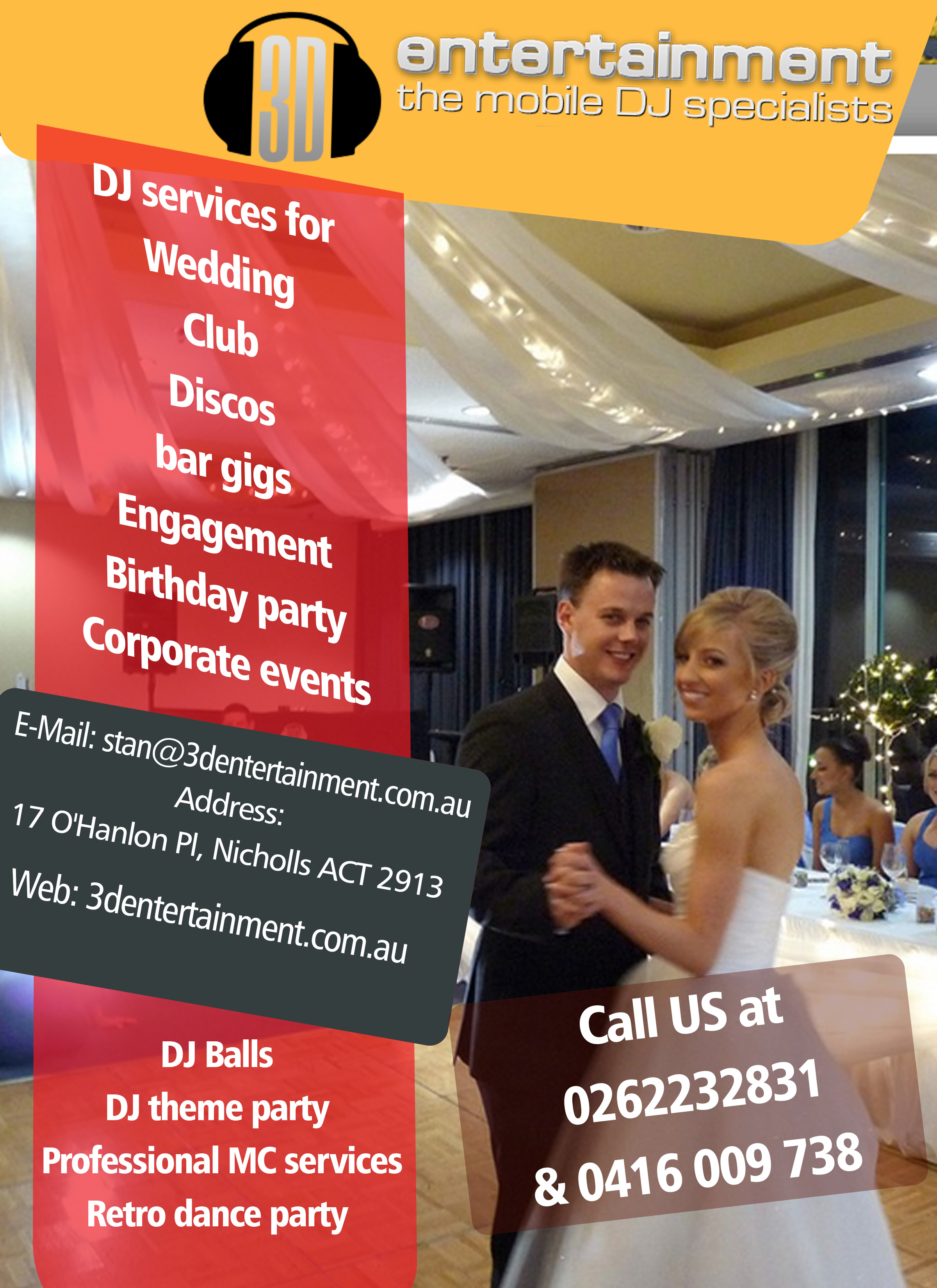 3D Mobile Entertainment | Discos DJ Canberra ACT