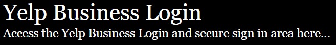 Yelp Business Login