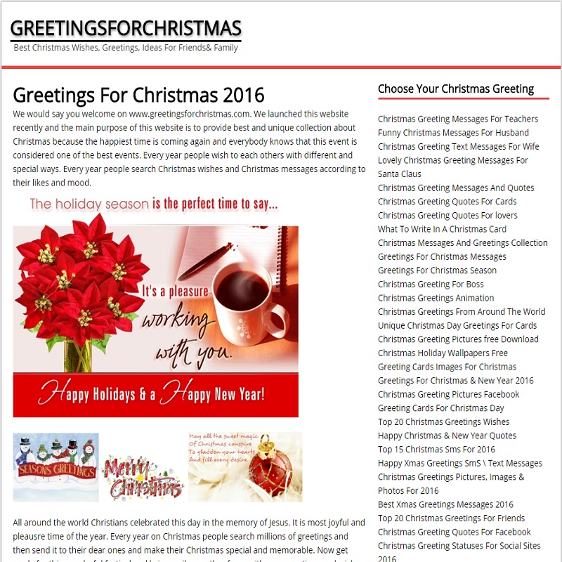 Greeting for Christmas