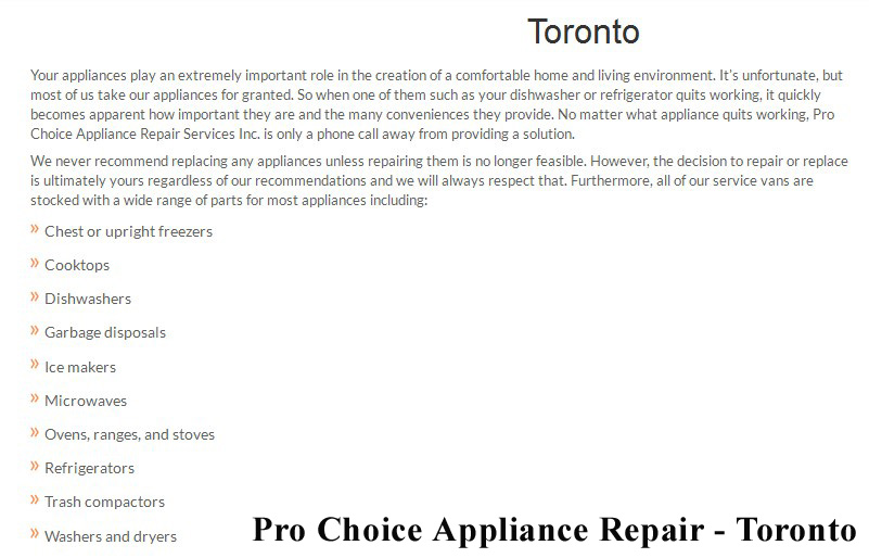 Pro Choice Appliance Repair