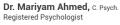 Dr. Mariyam Ahmed, Registered Psychologist
