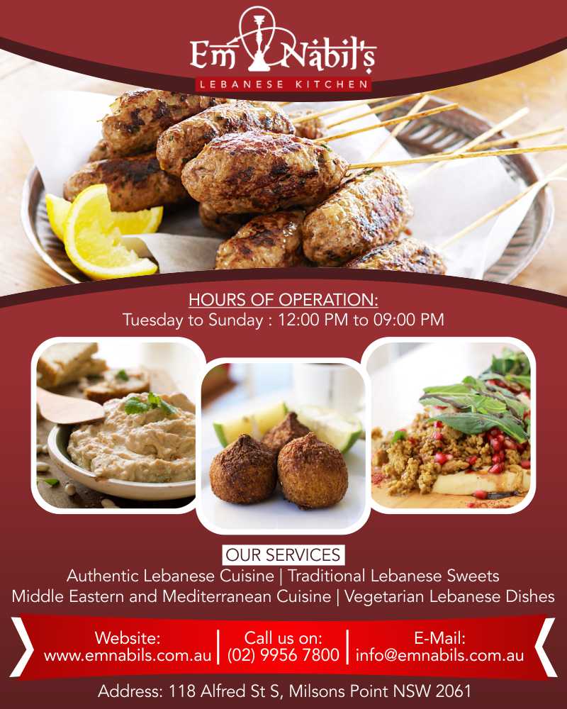 Middle Eastern and Mediterranean Cuisine in North Sydney